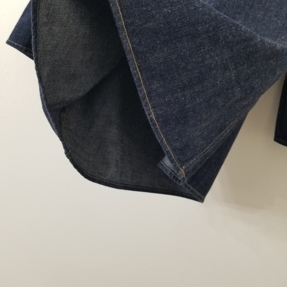 {4} SUNO Denim Trumpet Bell Flared Sleeve Top Gilt Group - Picture 6 of 8